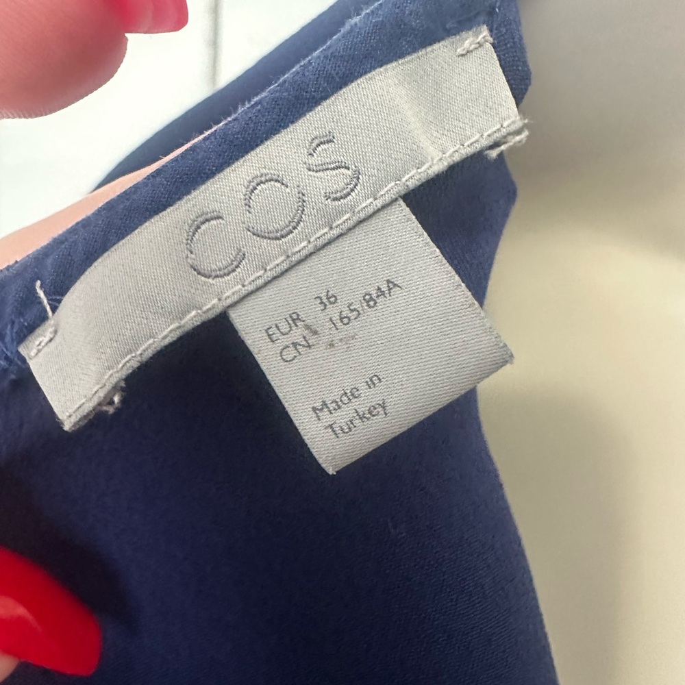 COS Dark Blue Short Sleeve Top - Picture 5 of 7